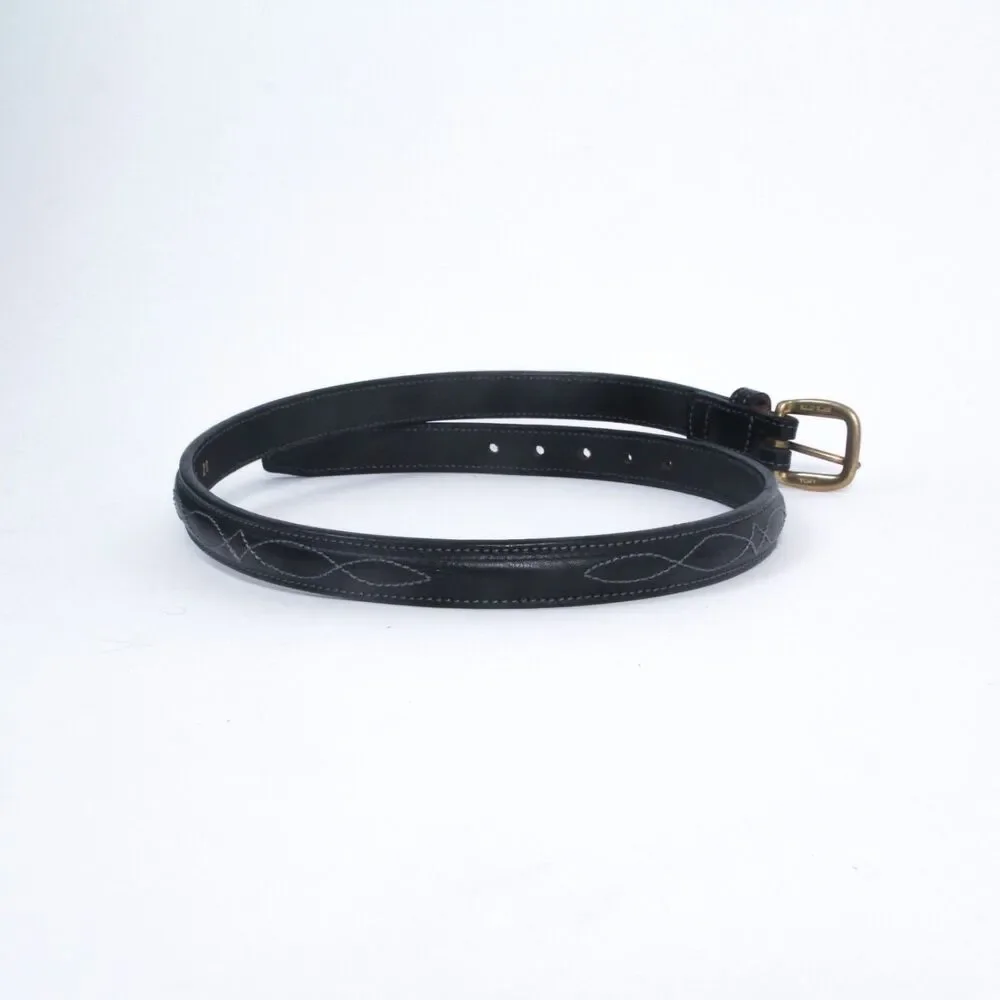 Tory English Bridle Leather Raised Fancy Stitch Black Belt Riding Show Belt 36